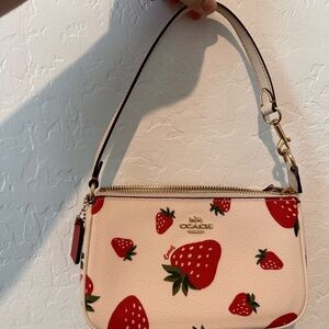 Coach Cream and Red Strawberry Print Women's Bag